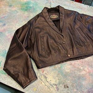 Cropped Vintage Moto Jacket